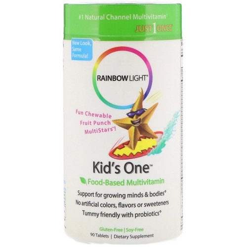 Rainbow Light, Kid's One, MultiStars, Food-Based Multivitamin, Fruit Punch, 90 Tablets Review