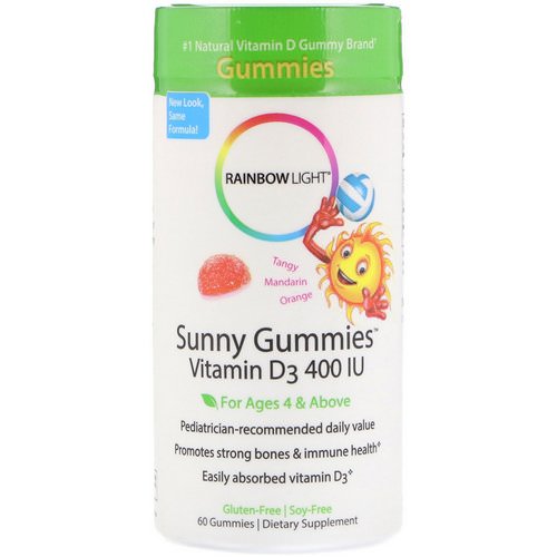 Rainbow Light, Sunny Gummies, Vitamin D3, Mandarin Orange, 400 IU, 60 Gummies Review