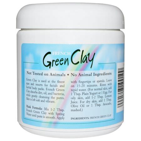 泥膜, 果皮: Rainbow Research, French Green Clay, Facial Treatment Mask Powder, 8 oz (225 g)