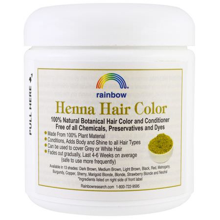 Rainbow Research Henna - 指甲花, 染髮, 護髮, 沐浴
