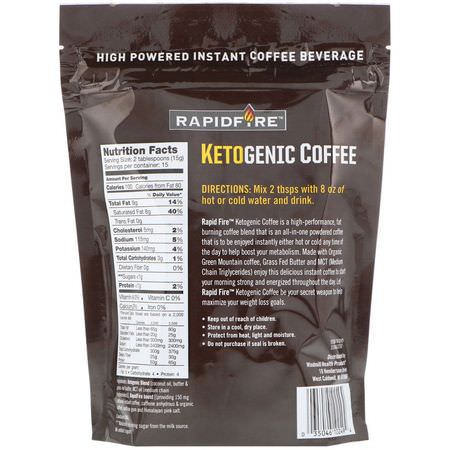 速溶咖啡: RAPIDFIRE, Ketogenic Coffee, 7.93 oz (225 g)
