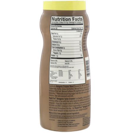 MCT油, 重量: RAPIDFIRE, Turbo Creamer, French Vanilla Flavor, 8.8 oz (250 g)