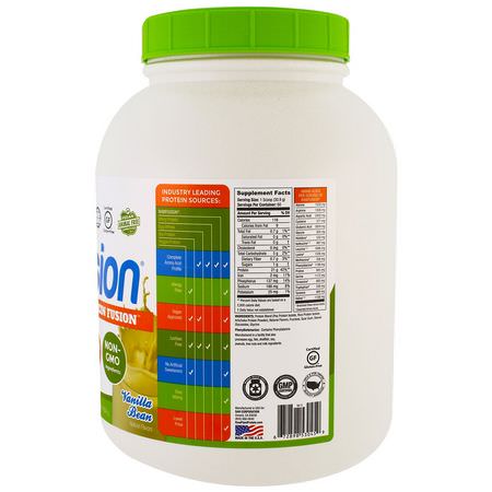 植物性, 植物性蛋白: RawFusion, Raw Plant-Based Protein Fusion, Vanilla Bean, 4.08 lbs (1854 g)