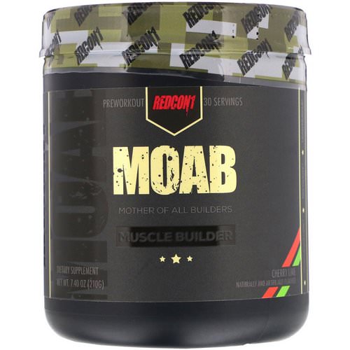 Redcon1, MOAB, Muscle Builder, Cherry Lime, 7.40 oz (210 g) Review