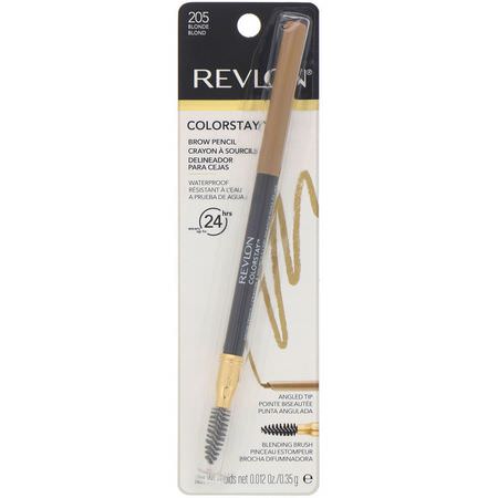眉毛, 眼睛: Revlon, Colorstay, Brow Pencil, 205 Blonde, 0.012 oz (0.35 g)