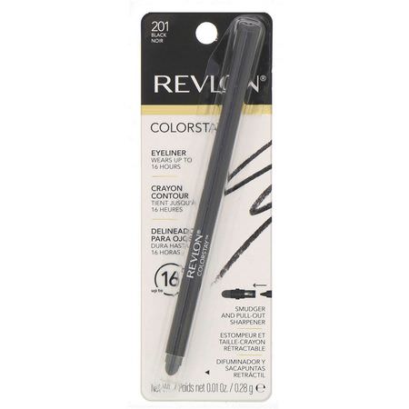 眼線液, 眼睛: Revlon, Colorstay, Eyeliner, Black 201, .01 oz (.28 g)
