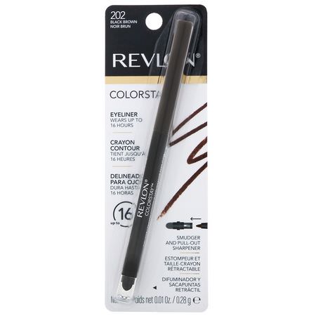 眼線筆, 眼睛: Revlon, Colorstay, Eyeliner, 202 Black Brown, 0.01 oz (0.28 g)