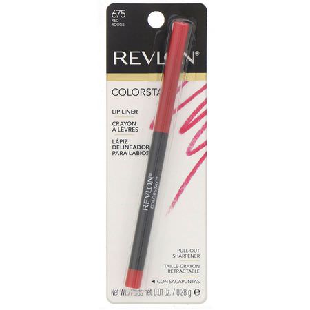 唇線筆, 嘴唇: Revlon, Colorstay, Lip Liner, Red 675, 0.01 oz (0.28 g)