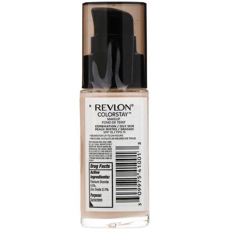 基礎, 臉部: Revlon, Colorstay, Makeup, Combination/Oily, 110 Ivory, 1 fl oz (30 ml)