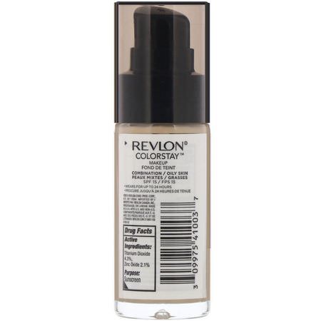 基礎, 臉部: Revlon, Colorstay, Makeup, Combination/Oily, 180 Sand Beige, 1 fl oz (30 ml)