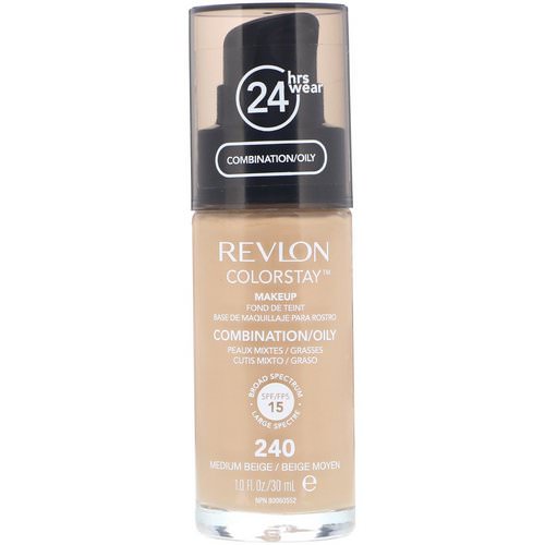 Revlon, Colorstay, Makeup, Combination/Oily, 240 Medium Beige, 1 fl oz (30 ml) Review