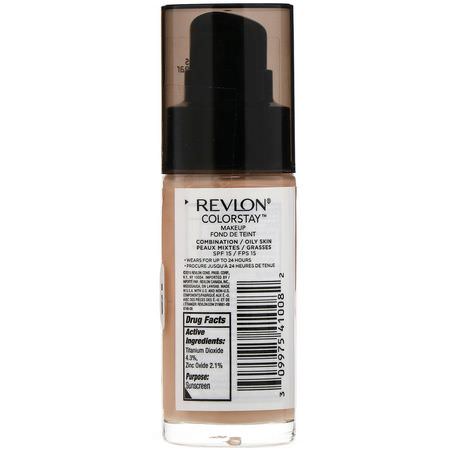 基礎, 臉部: Revlon, Colorstay, Makeup, Combination/Oily, 300 Golden Beige, 1 fl oz (30 ml)
