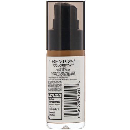 基礎, 臉部: Revlon, Colorstay, Makeup, Combination/Oily, 400 Caramel, 1 fl oz (30 ml)