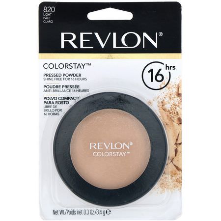 定型噴霧, 粉末: Revlon, Colorstay, Pressed Powder, 820 Light, 0.3 oz (8.4 g)