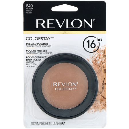 定型噴霧, 粉末: Revlon, Colorstay, Pressed Powder, 840 Medium, 0.3 oz (8.4 g)