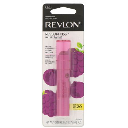 治療, 護唇膏: Revlon, Kiss Balm, 035 Berry Burst, 0.09 oz (2.6 g)