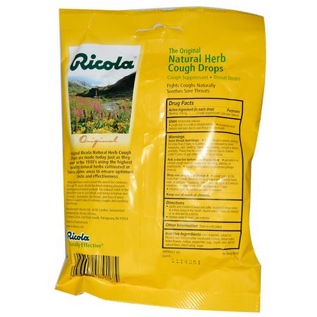 流感, 咳嗽: Ricola, The Original Natural Herb Cough Drops, 21 Drops
