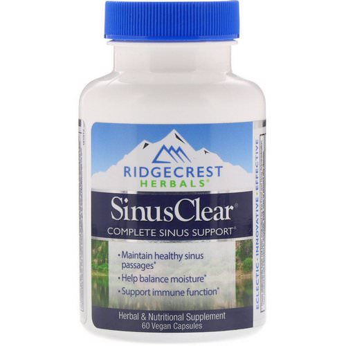 RidgeCrest Herbals, Sinus Clear, 60 Vegan Capsules Review