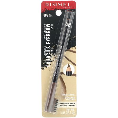 眉毛, 眼睛: Rimmel London, Professional Eyebrow Pencil, 002 Hazel, .05 oz (1.4 g)