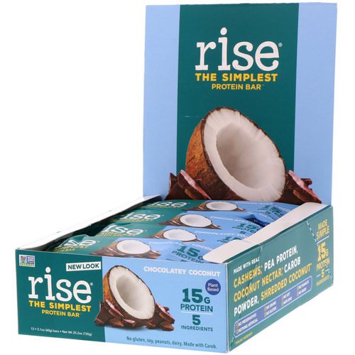 Rise Bar, The Simplest Protein Bar, Chocolatey Coconut, 12 Bars, 2.1 oz (60 g) Each Review