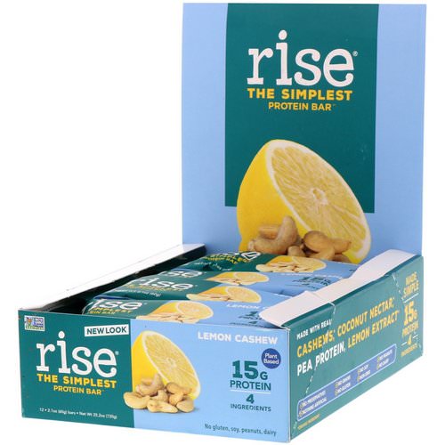 Rise Bar, The Simplest Protein Bar, Lemon Cashew, 12 Bars, 2.1 oz (60 g) Each Review