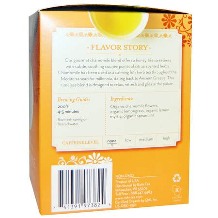 洋甘菊茶, 涼茶: Rishi Tea, Organic Herbal Tea, Chamomile Medley, Caffeine-Free, 15 Tea Bags, 1.22 oz (34.5 g)