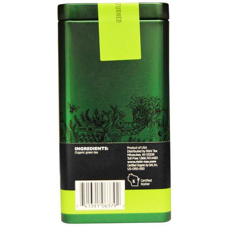 綠茶, 煎茶: Rishi Tea, Organic Loose Leaf Green Tea, Sencha, 2.12 oz (60 g)