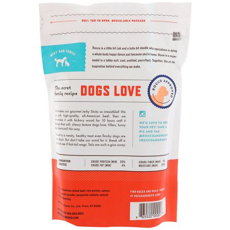 寵物零食, 寵物: Rocco & Roxie, Jerky Sticks, For Dogs, Beef, 16 oz (453 g)