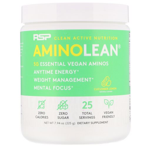 RSP Nutrition, AminoLean, Vegan Aminos, Cucumber Lemon, 7.94 oz (225 g) Review