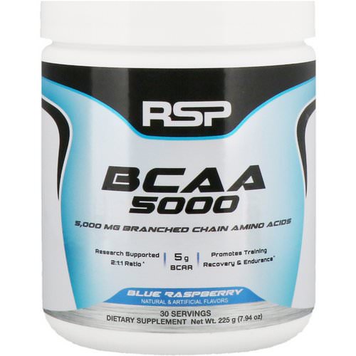 RSP Nutrition, BCAA 5000, Blue Raspberry, 5,000 mg, 7.94 oz (225 g) Review