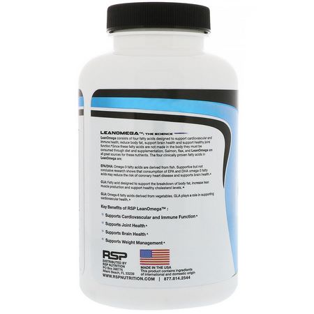 RSP Nutrition Omega-3 Fish Oil CLA Conjugated Linoleic Acid - CLA共軛亞油酸, 重量, 飲食, Omega-3魚油