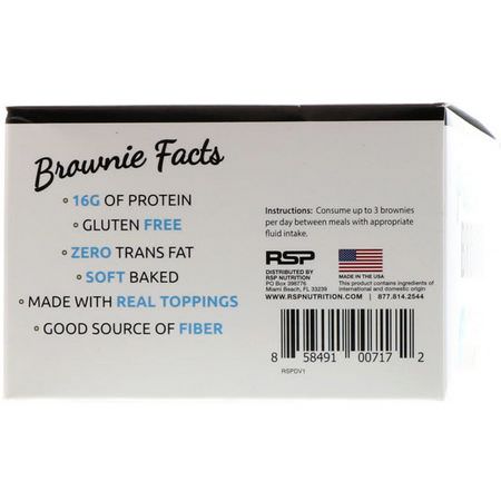 RSP Nutrition Protein Brownies - 蛋白質布朗尼, 蛋白質小吃, 布朗尼, 餅乾