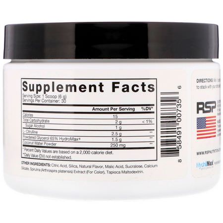 鍛煉前補充劑, 運動營養: RSP Nutrition, Pump Boost Pre-Workout, Blue Raspberry, 6.4 oz (180 g)