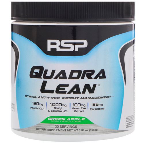 RSP Nutrition, Quadra Lean, Stimulant-Free Weight Management, Green Apple, 3.81 oz (108 g) Review