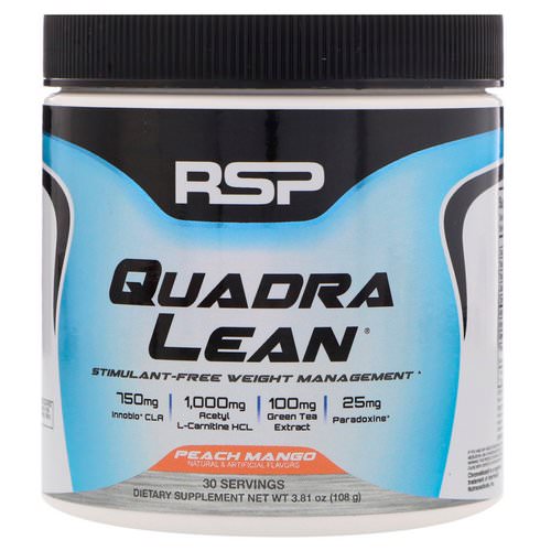 RSP Nutrition, Quadra Lean, Stimulant-Free Weight Management, Peach Mango, 3.81 oz (108 g) Review