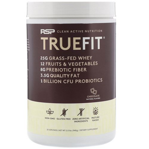 RSP Nutrition, Truefit, Grass-Fed Whey Protein Shake, Chocolate, 2 lbs (940 g) Review