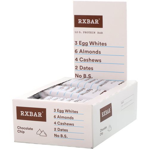 RXBAR, Protein Bars, Chocolate Chip, 12 Bars, 1.83 oz (52 g) Each Review