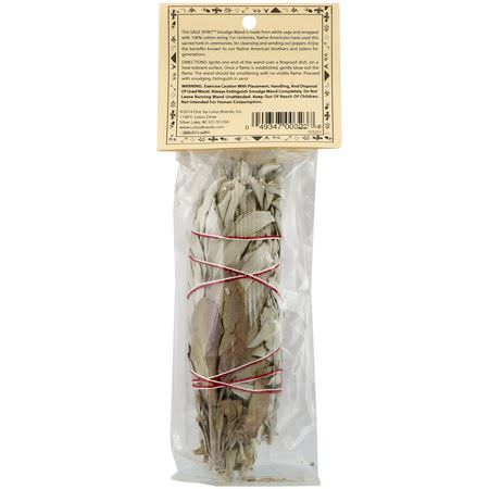 熏香, 精油: Sage Spirit, Native American Incense, White Sage, Small (4-5 Inches), 1 Smudge Wand