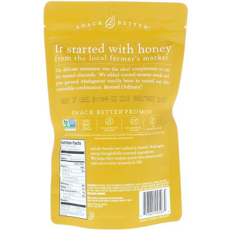 小吃, 零食: Sahale Snacks, Glazed Mix, Honey Almonds, 4 oz (113 g)