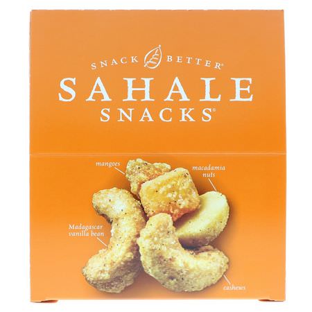 足跡混合, 混合堅果: Sahale Snacks, Glazed Mix, Tangerine Vanilla Cashew-Macadamia, 9 Packs, 1.5 oz (42.5 g) Each