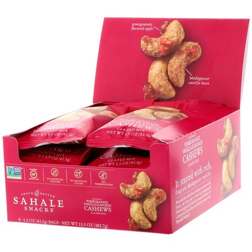 Sahale Snacks, Pomegranate Vanilla Flavored Cashews, Glazed Mix, 9 Packs, 1.5 oz (42.5 g) Each Review