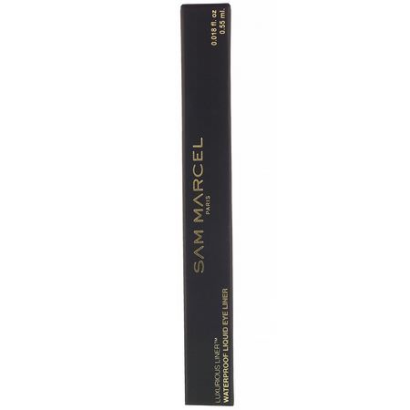 眼線液, 眼睛: Sam Marcel, Luxurious Liner, Black, 0.018 fl oz (0.55 ml)