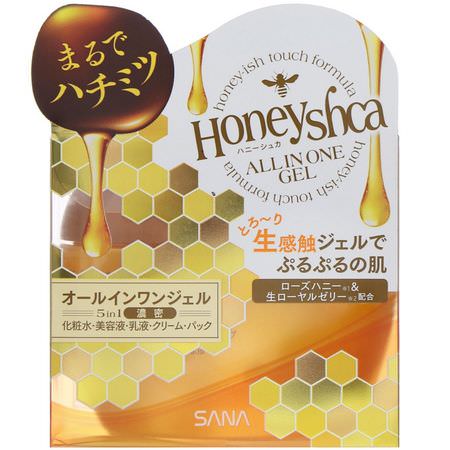 面部保濕霜, 護膚: Sana, Honeyshca, All In One Gel, 5.3 oz (150 g)
