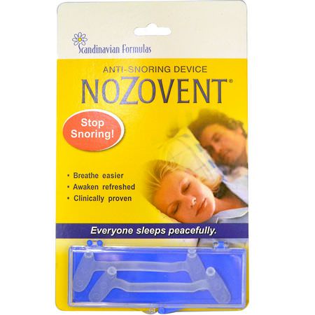 睡眠, 補品: Scandinavian Formulas, NoZovent Anti-Snoring Device, 2 Medium Size Breathing Devices