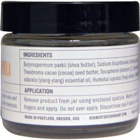 浴缸除臭劑: Schmidt's Naturals, Natural Deodorant, Ylang-Ylang + Calendula, 2 oz (56.7 g)