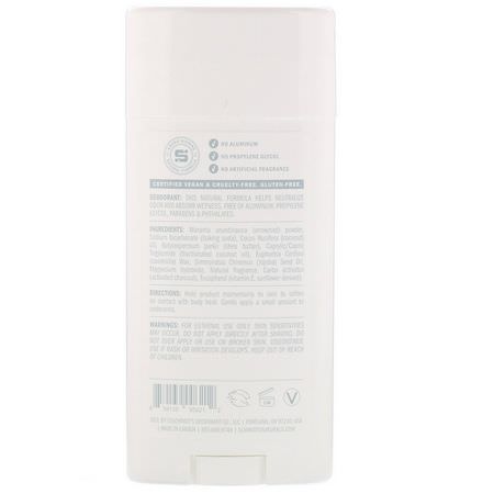 浴缸除臭劑: Schmidt's Naturals, Natural Deodorant, Charcoal + Magnesium, 3.25 oz (92 g)