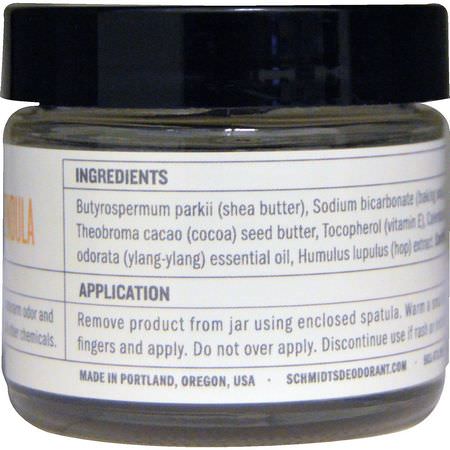 浴用除臭劑: Schmidt's Naturals, Natural Deodorant, Ylang-Ylang + Calendula, 2 oz (56.7 g)