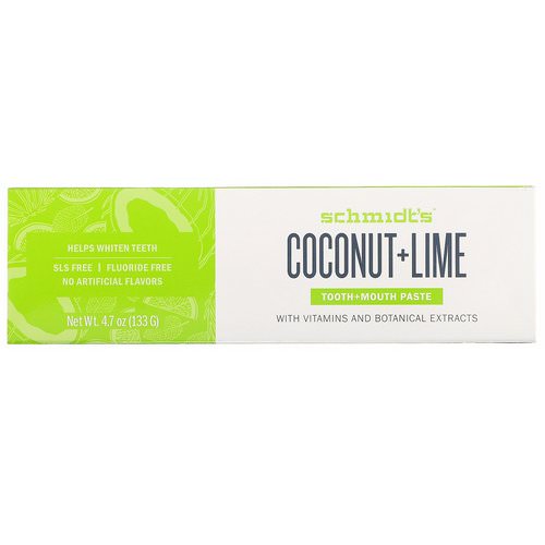 Schmidt's Naturals, Tooth + Mouth Paste, Coconut + Lime, 4.7 oz (133 g) Review
