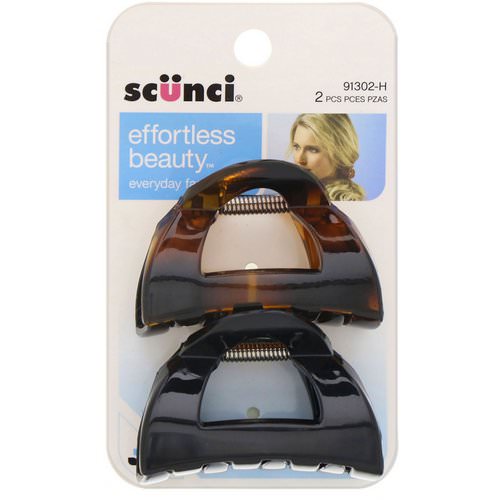 Scunci, Effortless Beauty, Clutch Jaw Clips, 2 Pieces Review