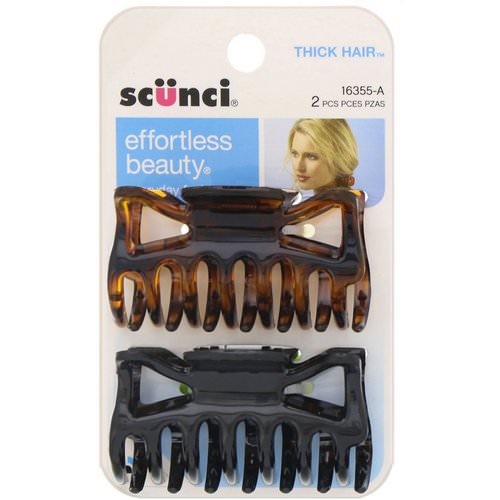 Scunci, Effortless Beauty, Jaw Clips for Thick Hair, 2 Pieces Review